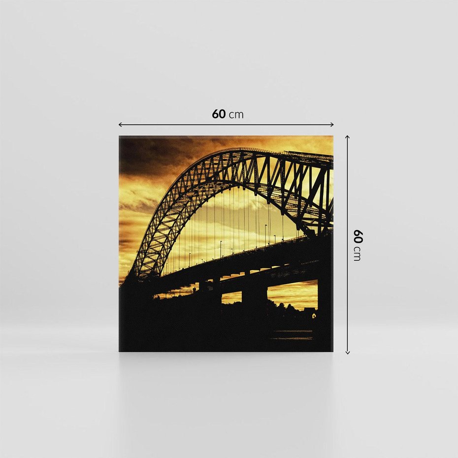 Obraz na płótnie 60x60 - Most przy zachodzie słońca - most, zachód