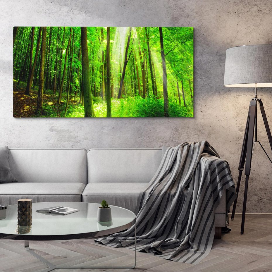 Obraz na płótnie 140x70 - Spacer po urokliwej dróżce w lesie - las, dróżka