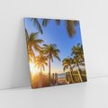 Obraz na płótnie 60x60 - Rajskie palmy w tropikalnym raju - palmy, tropiki