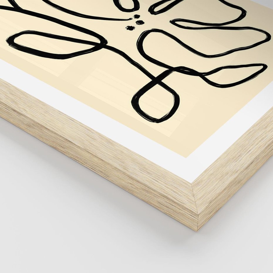 Plakat w ramie 40x50 - Zaklęte Aberracje - abstrakcyjna sztuka, przypominająca kwiat - rama drewno