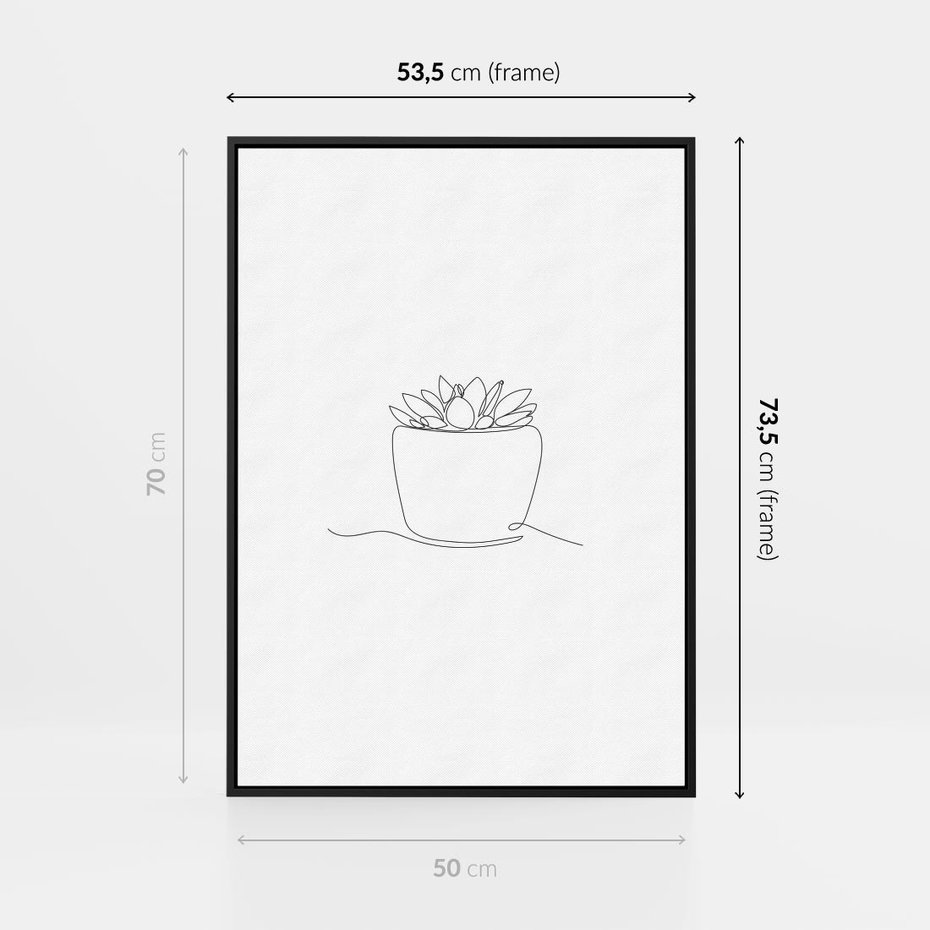 Obraz w ramie 50x70 - Rozkwitające Echa - szkic, minimalizm - rama czarna