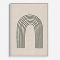 Obraz w ramie 70x100 - Intrygujące Zagięcia - boho plakat, czarna tęcza - rama biała
