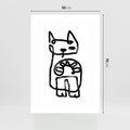 Plakat bez ramy 50x70 - Portret Kociej Duszy - szkic kota, prymitywizm