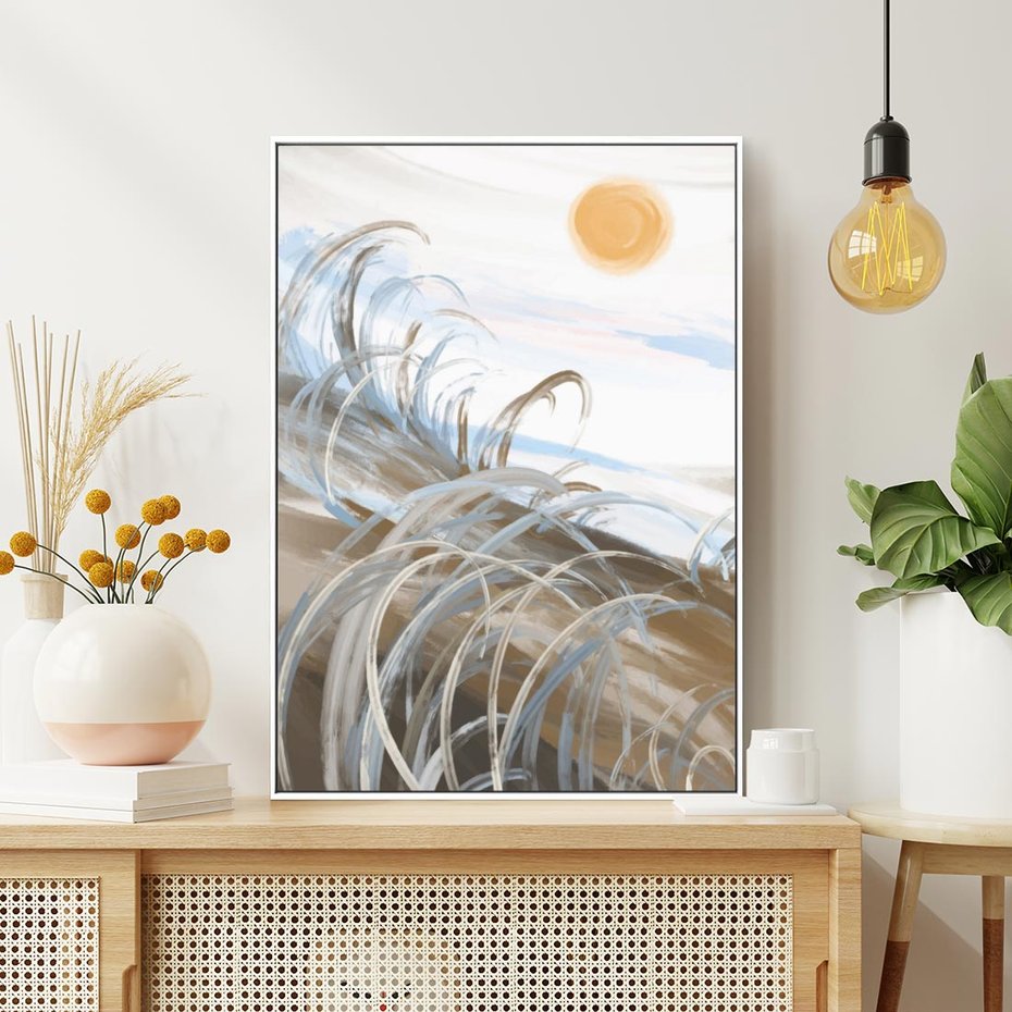 Obraz w ramie 80x120 - Zaklęty Wschód - akwarela, obraz - rama biała