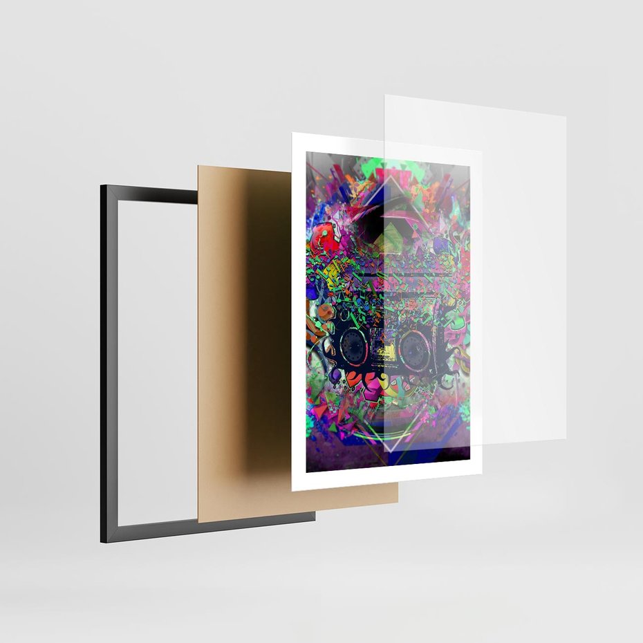 Plakat w ramie 50x70 - Harmonia Muzyki - grafika, muzyka - rama czarna