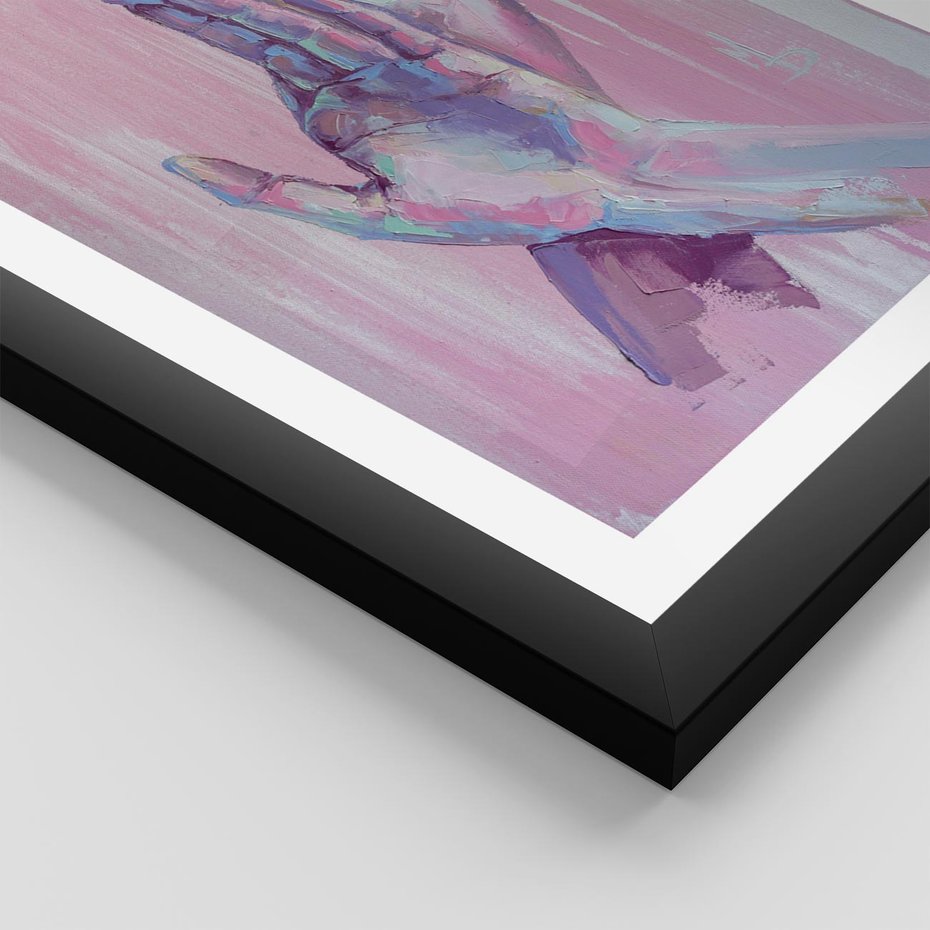 Plakat w ramie 40x50 - Splecione - obraz olejny, pastelowe kolory - rama czarna