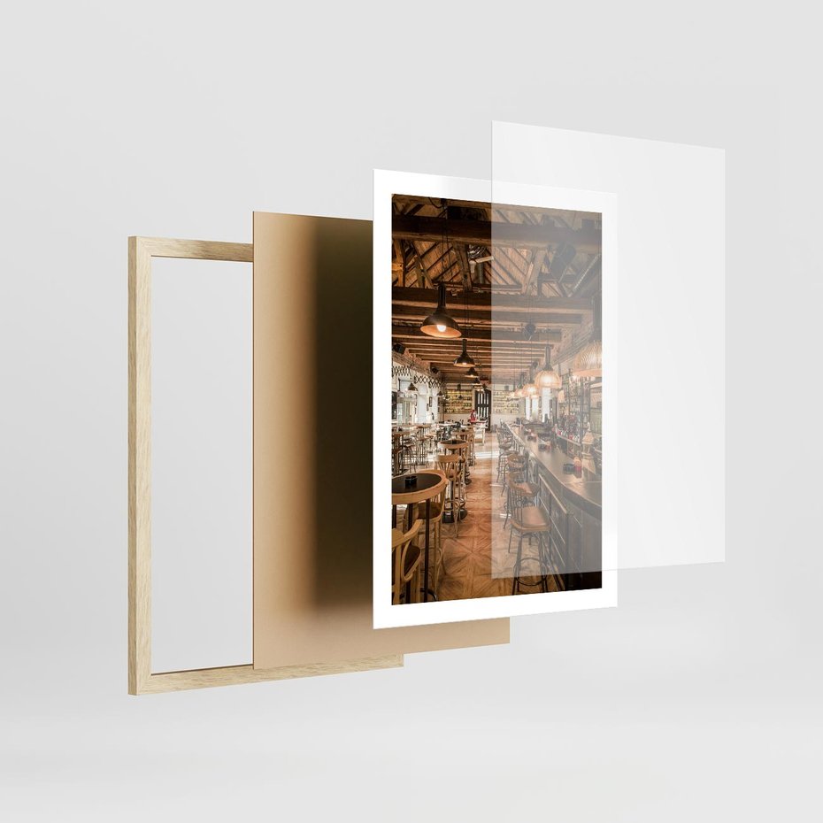 Plakat w ramie 50x70 - Smak i styl - restauracja, architektura - rama drewno