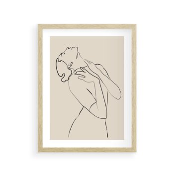 Plakat w ramie 40x50 - Bezkresny Taniec - kobieta, szkic - rama drewno