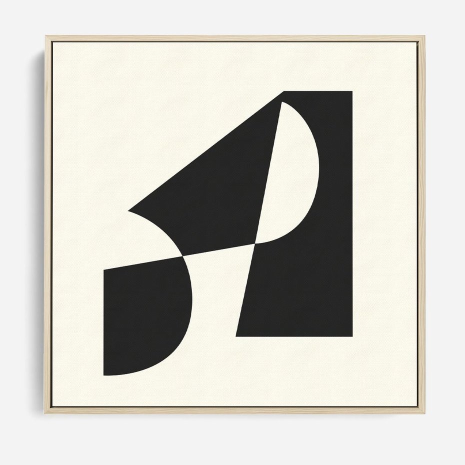 Obraz w ramie 80x80 - Rozświetlony Cień - abstrakcyjna sztuka, geometria - rama drewno