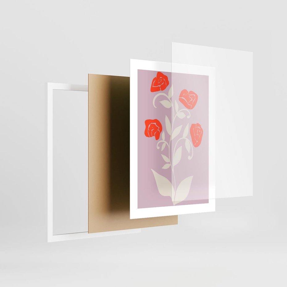 Plakat w ramie 30x40 - Migotliwe Widzenie Kwiatów - nowoczesny plakat, roślinne motywy - rama biała