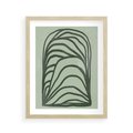 Plakat w ramie 40x50 - Zielonkawy Uścisk Natury - abstrakcyjny zielony motyw, skandynawski design - rama drewno