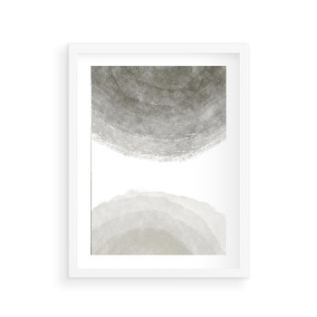 Plakat w ramie 40x50 - Impresje Energii - rozmyte cienie, abstrakcja - rama biała