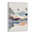 Obraz w ramie 80x120 - Dynamiczne Góry - akwarelowe graficzne góry, krajobraz - rama biała