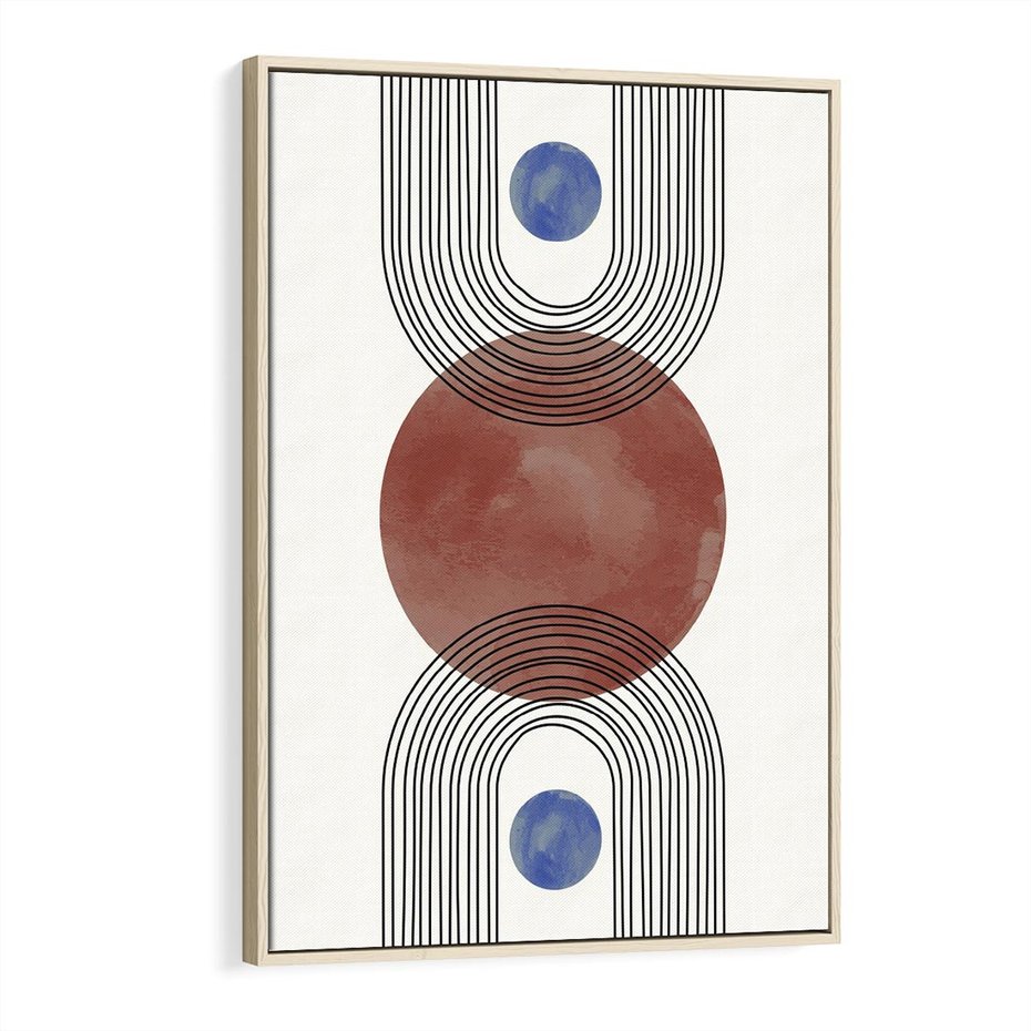 Obraz w ramie 80x120 - Księga Impulsów - nowoczesny plakat, styl midcentury - rama drewno