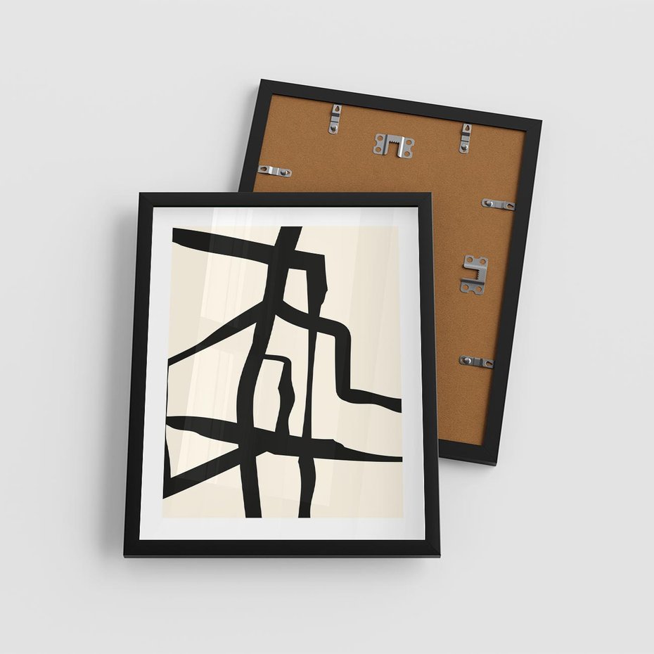 Plakat w ramie 40x50 - Impresje Wymiaru - linie, abstrakcja - rama czarna