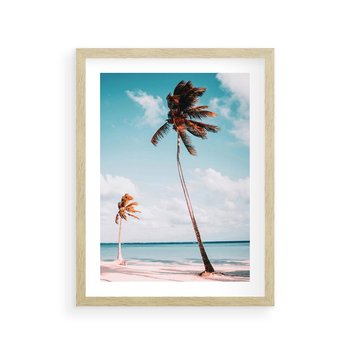 Plakat w ramie 30x40 - Raj na Ziemi - plaża, ocean - rama drewno