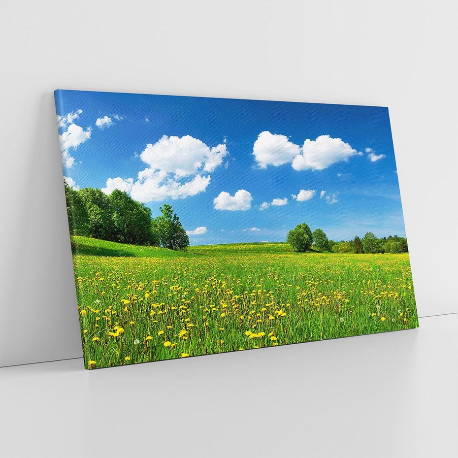 Obraz na płótnie 100x70 - Polana wśród drzew: Spokój i harmonia - polana, łąka