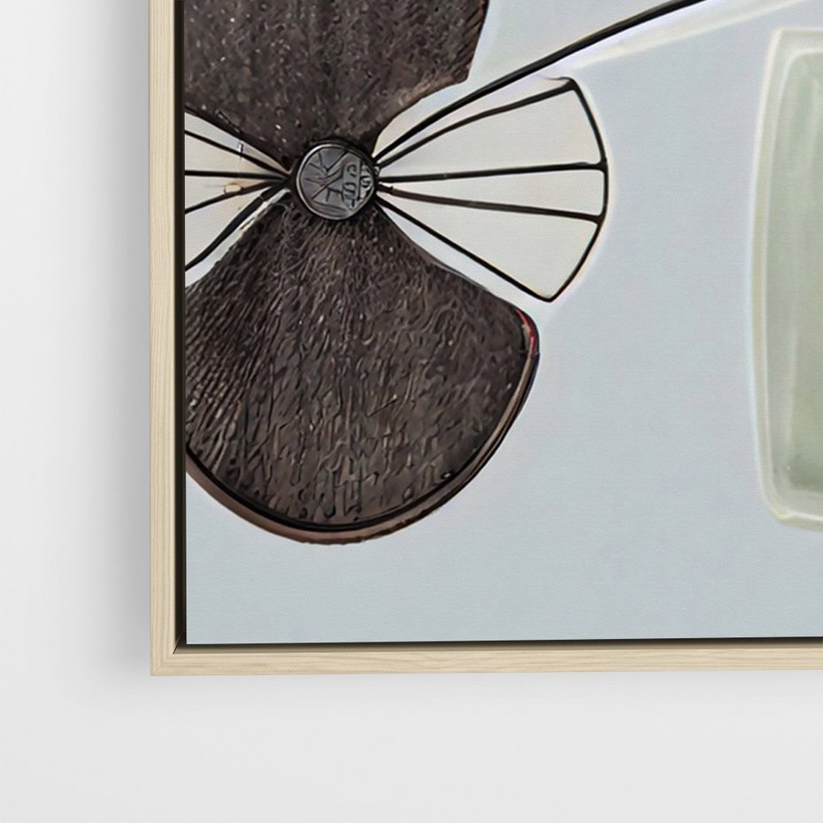 Obraz w ramie 50x70 - Plamy w Niebieskim - sztuka abstrakcyjna, linie - rama drewno