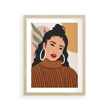 Plakat w ramie 30x40 - Kobiece Wibracje - nowoczesny plakat, styl retro - rama drewno