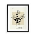 Plakat w ramie 40x50 - Malowane szkicowe tęsknoty - kwiaty, typografia - rama czarna