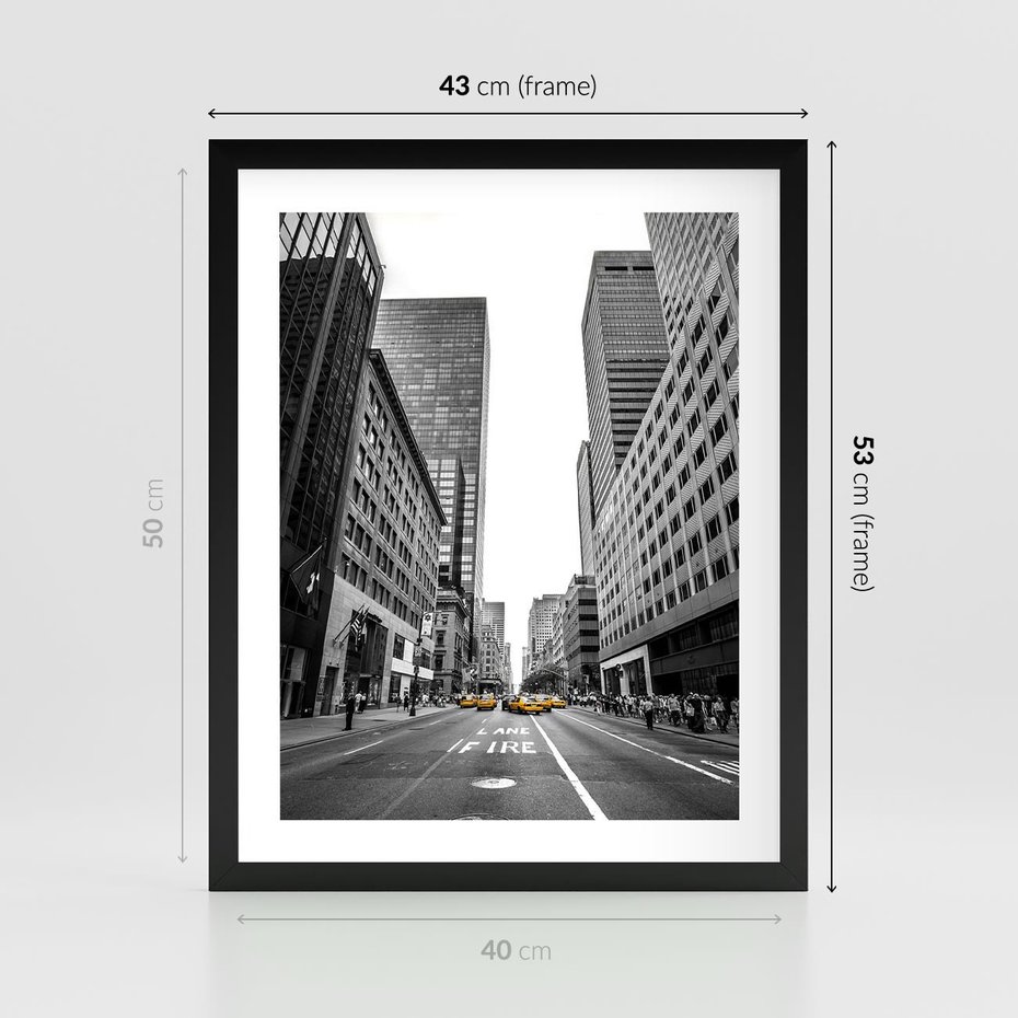 Plakat w ramie 40x50 - Ulica Nowego Jorku - ulica, Nowy Jork - rama czarna