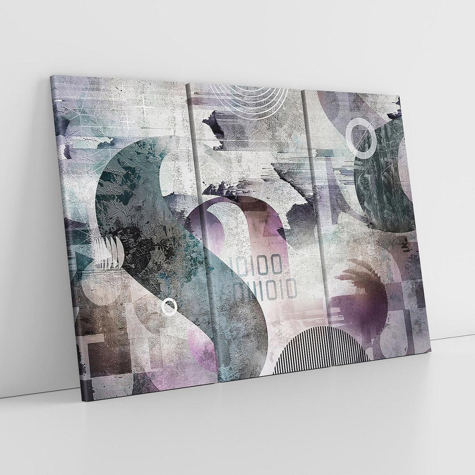 Obraz na płótnie 120x80 - Nocne opowieści w barwach - typografia, abstrakcja