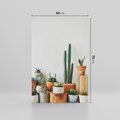 Obraz na płótnie 50x70 - Naturalna Harmonia - kaktusy, liście
