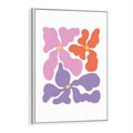 Obraz w ramie 70x100 - Bezgraniczne Wibracje - abstrakcyjne kolorowe kwiaty, minimlizm - rama biała