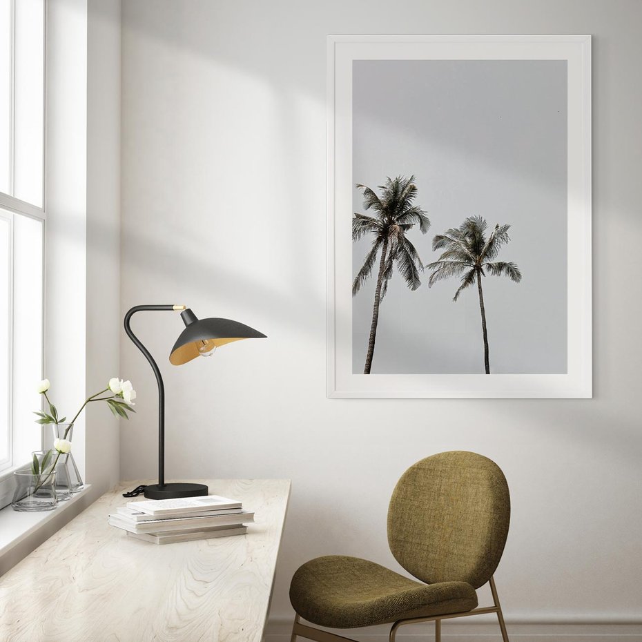 Plakat bez ramy 50x70 - Tropikalny Raj: Palmy i Niebo - palmy, niebo