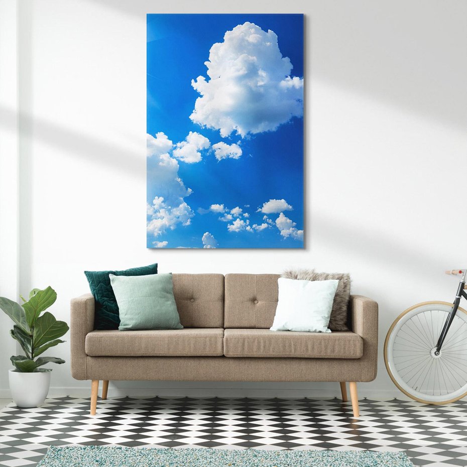 Obraz na płótnie 50x70 - Niebiańska panorama: Słońce, niebo i chmury - niebo, słońce