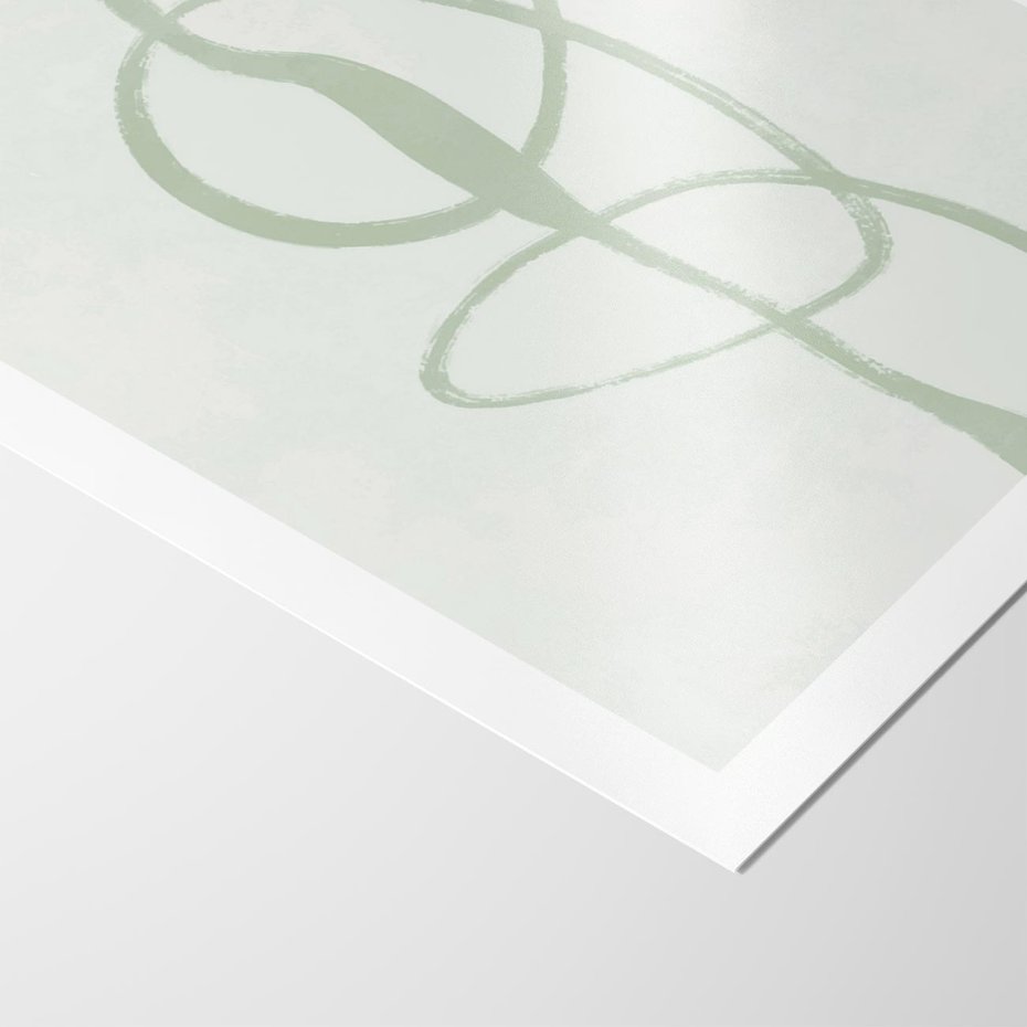 Plakat bez ramy 21x30 - Zieleń Wewnętrznej Harmonii - zielona abstrakcja, zgaszona zieleń