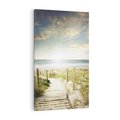 Obraz na płótnie 70x100 - Błękitne morze na pomostach - morze, pomost
