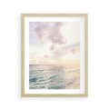 Plakat w ramie 40x50 - Pastelowa Plaża - plaża, pastelowe kolory - rama drewno