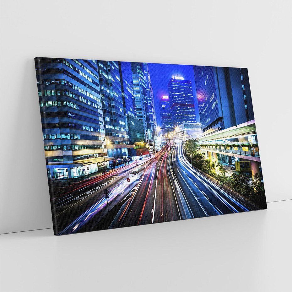 Obraz na płótnie 120x80 - Nocne Światła Miasta - noc, miasto