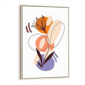 Obraz w ramie 80x120 - Kwiatowa Impresja - abstrakcyjna sztuka, plamy - rama drewno