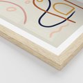 Plakat w ramie 30x40 - Mgnienie Oka - abstrakcja w stylu picasso, beżowe tło - rama drewno