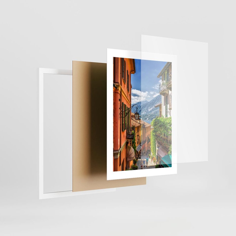 Plakat w ramie 30x40 - Tropienie Nieskończoności - uliczka, perspektywa - rama biała