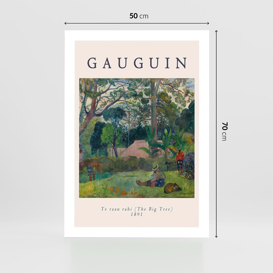 Plakat bez ramy 50x70 - Gauguin: Reprodukcja i Typografia - Gauguin, reprodukcja