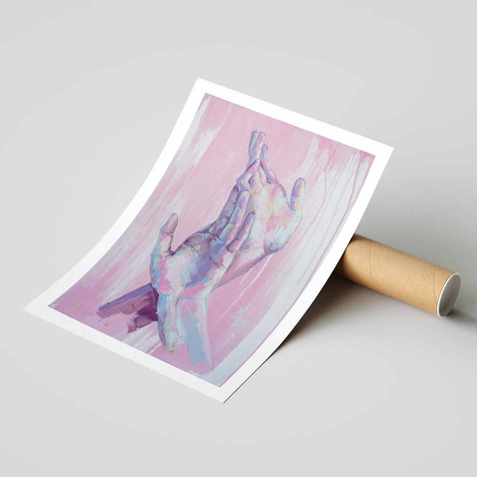 Plakat bez ramy 40x50 - Splecione - obraz olejny, pastelowe kolory