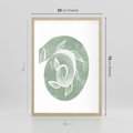 Plakat w ramie 50x70 - Zielony Świat Odpoczynku - abstrakcyjny zielony motyw, skandynawski design - rama drewno