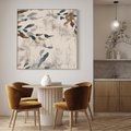 Obraz w ramie 80x80 - Refleksje liściowych barw - abstrakcyjne kształty, przypominają liście - rama drewno
