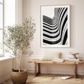 Plakat w ramie 40x50 - Nowoczesność w Monochromii - nowoczesna architektura, czarno białe zdjęcie - rama drewno