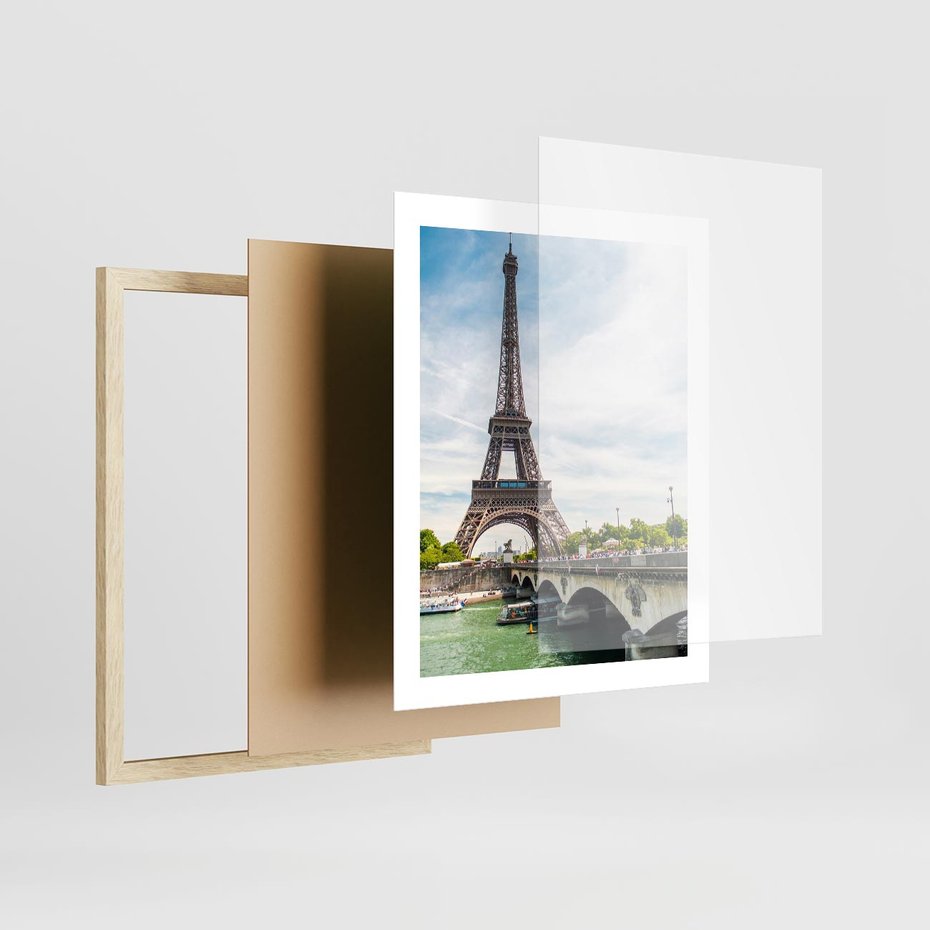 Plakat w ramie 40x50 - Ikona Romantyzmu - Eiffla, Francja - rama drewno
