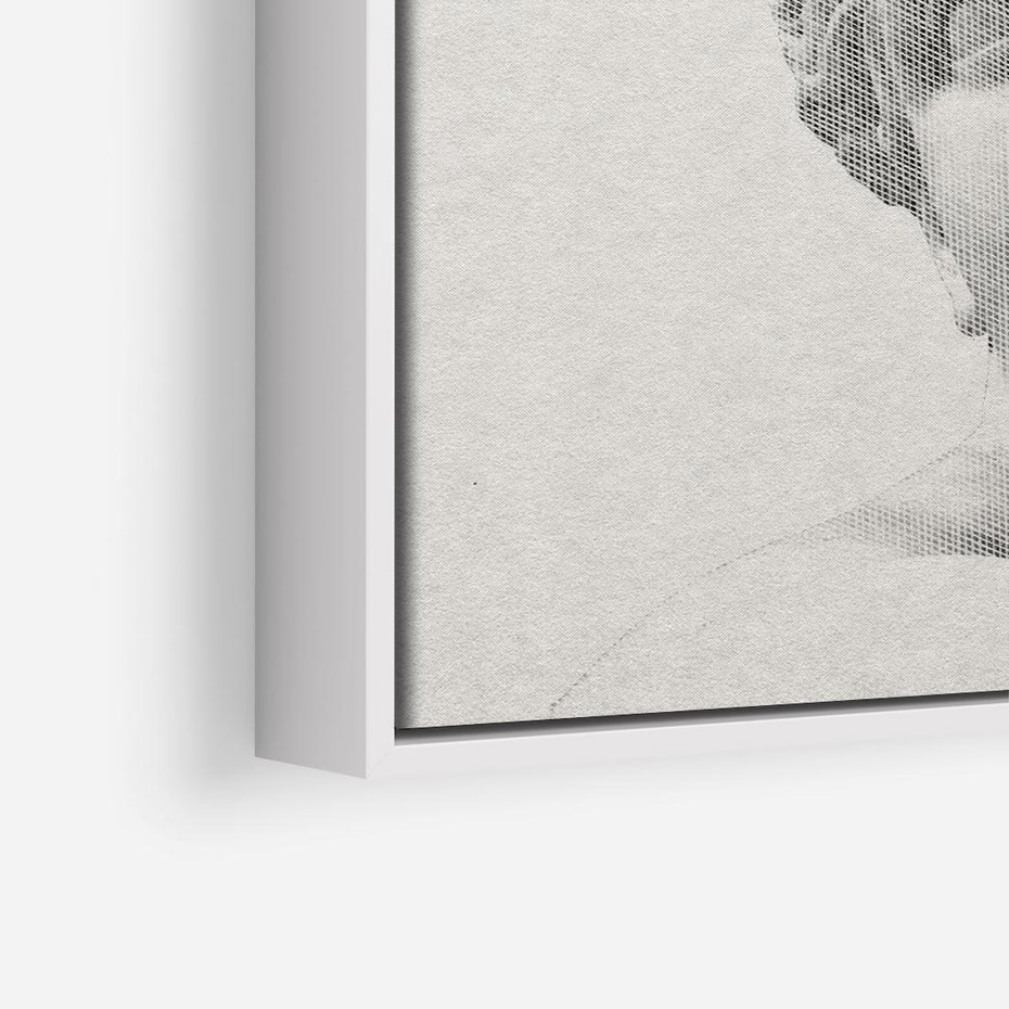 Obraz w ramie 80x80 - Szarość w Kamieniu - monochromatyczna marmurowa rzeźba, odcienie szarości - rama biała