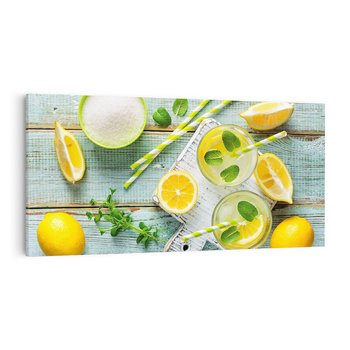 Obraz na płótnie 120x60 - Cytrynowe Orzeźwienie - cytryny, lemoniada