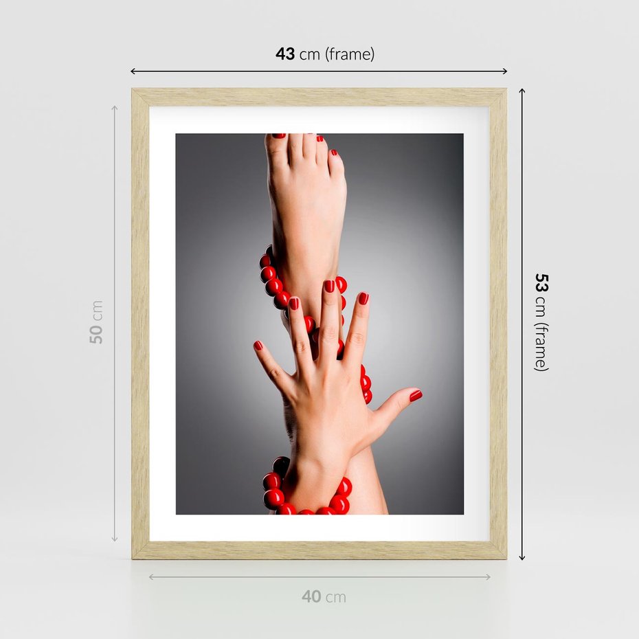 Plakat w ramie 40x50 - Manicure i Pedicure - Piękno Paznokci - manicure, pedicure - rama drewno