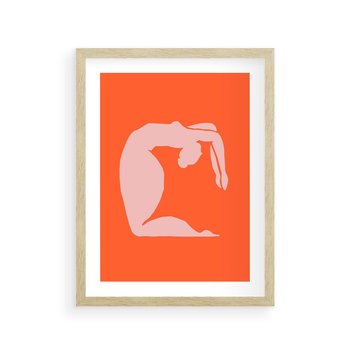 Plakat w ramie 40x50 - Antyczna Godzina - abstrakcja, kobieca sylwetka - rama drewno