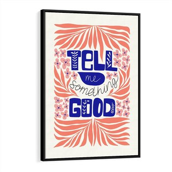 Obraz w ramie 70x100 - Bezgraniczne Formy - nowoczesna typografia, liście - rama czarna