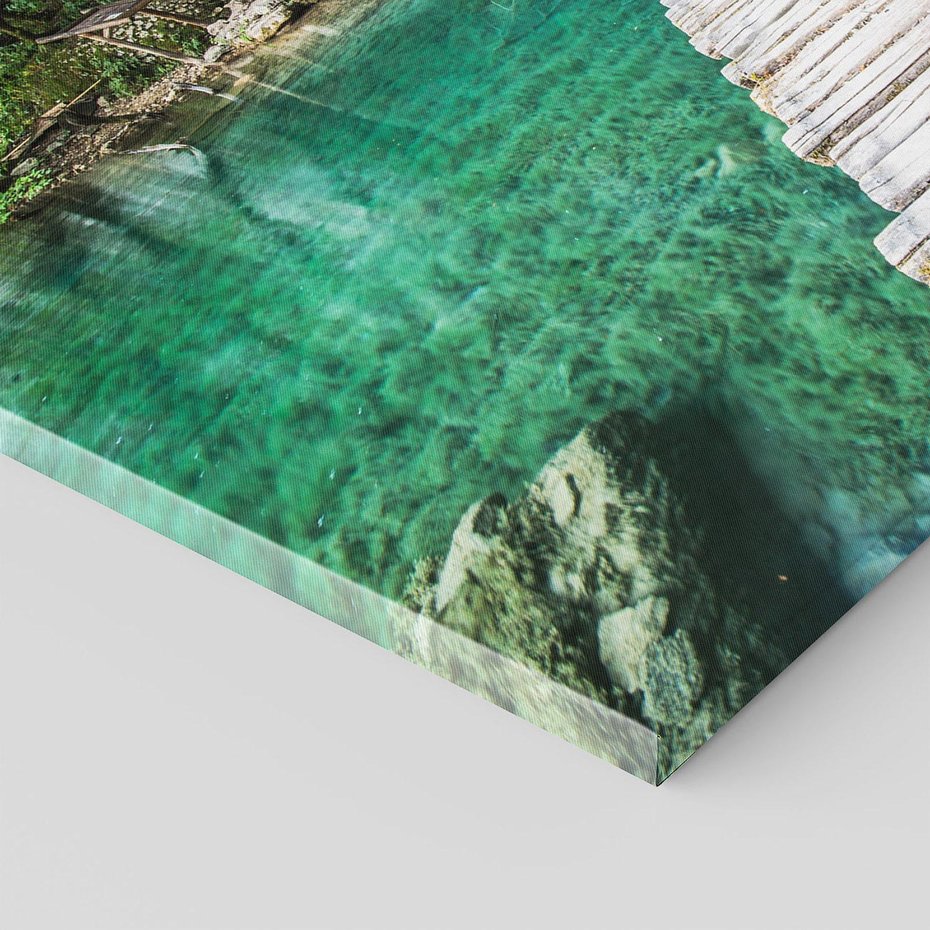 Obraz na płótnie 70x50 - Most nad skalistymi wodami - most, woda