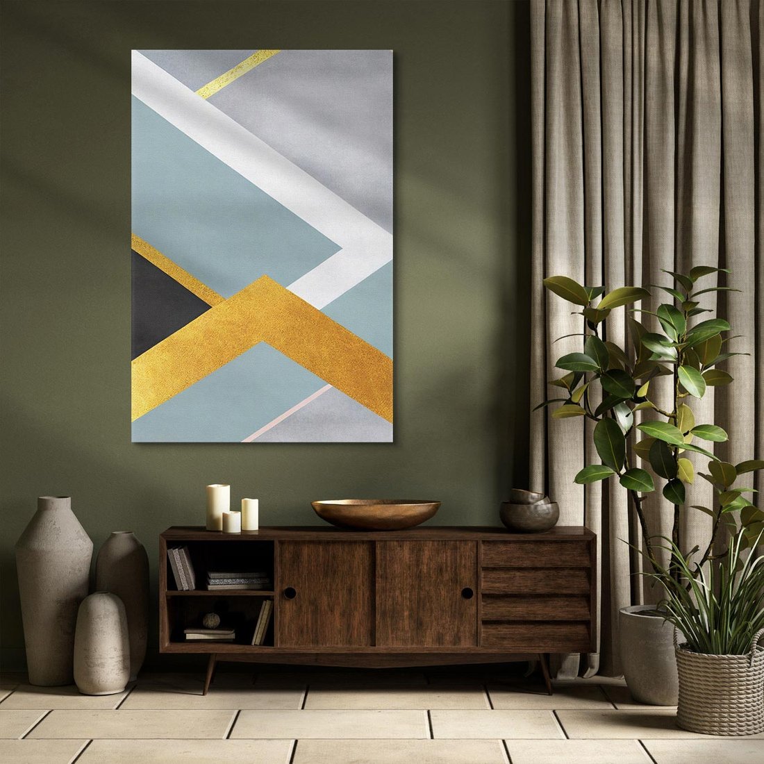 Obraz na płótnie 70x100 - Geometryczne Elementy - geometryczne kształty, elementy złota